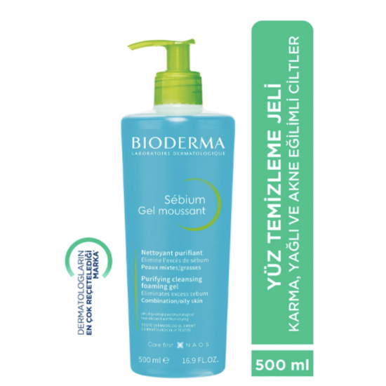 Bioderma Sebium Karma, Yağlı ve Akne Eğilimli Ciltler Sivilce, Siyah Nokta Karşıtı Yüz Temizleme Jeli 500 ml
