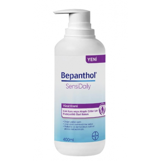Bepanthol Sensidaily Pompalı Günlük Vücut Kremi 400 ml Çok Kuru veya Atopik Ciltler - Prebiyotik
