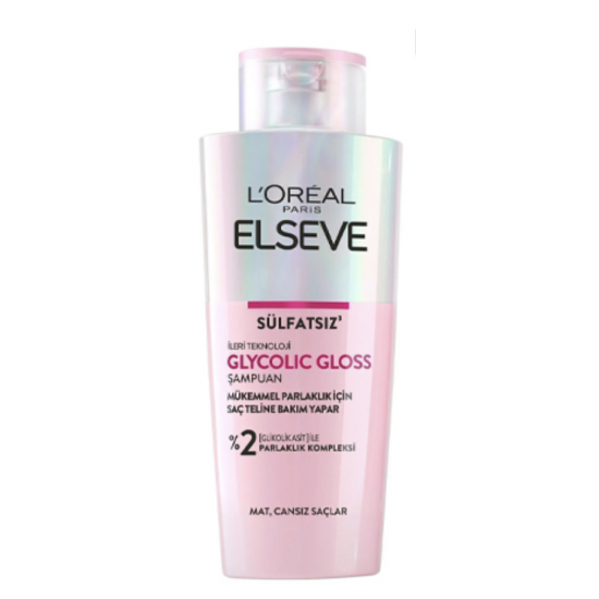Elseve Glycolic Gloss Mükemmel Parlaklık için Bakım Yapan Şampuan 200ml