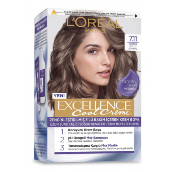 Excellence Saç Boyası.Ekstra Küllü Kumral (7.11)*6