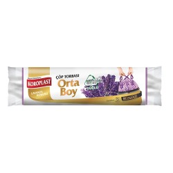 Koroplast Lavanta Kokulu Ekstra Güçlü Büzgülü Orta Boy Çöp Torbası 55 X 60 Cm