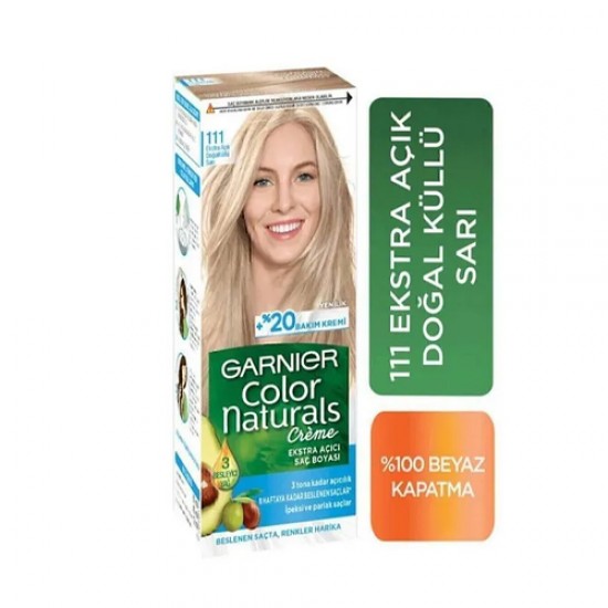 Garnier Color Naturals Boya 111 Ekstra Açık Doğal Küllü Sarı